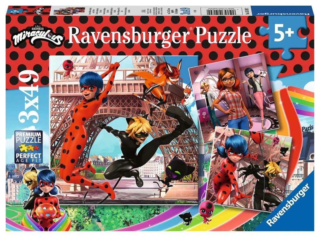 Ravensburger Kinderpuzzle 05189 - Unsere Helden Ladybug Und Cat Noir - 3x49 Teile Miraculous Puzzle Für Kinder Ab 5 Jahren 3 Ravensburger Kinderpuzzle 05189 - Unsere Helden Ladybug Und Cat Noir - 3x49 Teile Miraculous Puzzle Für Kinder Ab 5 Jahren
