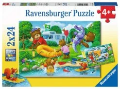 Ravensburger Kinderpuzzle - Familie Bär Geht Campen - 2x24 Teile Puzzle Für Kinder Ab 4 Jahren