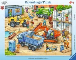 Ravensburger Kinderpuzzle - 06120 Große Baustellenfahrzeuge - Rahmenpuzzle Für Kinder Ab 4 Jahren, Mit 40 Teilen