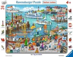 Ravensburger Kinderpuzzle - 06152 Ein Tag Am Hafen - Rahmenpuzzle Für Kinder Ab 4 Jahren, Mit 24 Teilen