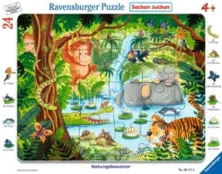 Ravensburger Kinderpuzzle - 06171 Dschungelbewohner - Rahmenpuzzle Für Kinder Ab 4 Jahren, Mit 24 Teilen