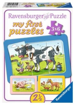 Ravensburger Kinderpuzzle - 06571 Gute Tierfreunde - My Firstpuzzle Mit 3x6 Teilen - Puzzle Für Kinder Ab 2,5 Jahren