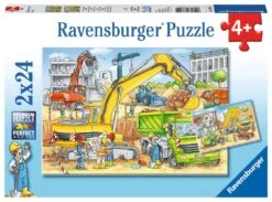 Ravensburger Kinderpuzzle - 07800 Viel Zu Tun Auf Der Baustelle - Puzzle Für Kinder Ab 4 Jahren, Mit 2x24 Teilen