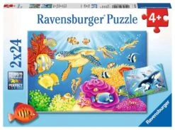 Ravensburger Kinderpuzzle - 07815 Kunterbunte Unterwasserwelt - Puzzle Für Kinder Ab 4 Jahren, Mit 2x24 Teilen