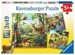 Ravensburger Kinderpuzzle - 09265 Wald-/Zoo-/Haustiere - Puzzle Für Kinder Ab 5 Jahren, Mit 3x49 Teilen