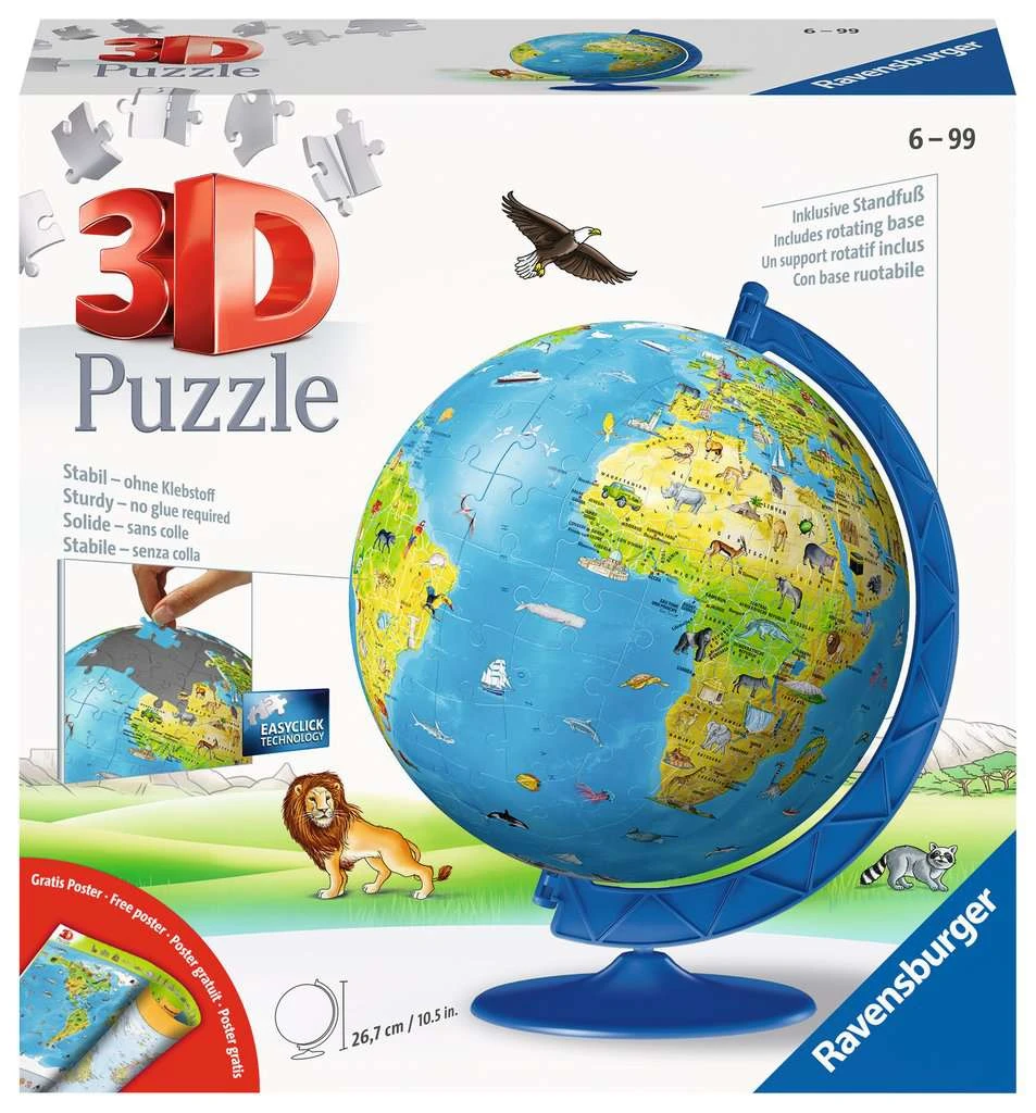 Ravensburger 3D Puzzle 11160 - Puzzle-Ball Kinderglobus In Deutscher Sprache - 180 Teile - Puzzle-Ball Globus Für Kinder Ab 6 Jahren 3 Ravensburger 3D Puzzle 11160 - Puzzle-Ball Kinderglobus In Deutscher Sprache - 180 Teile - Puzzle-Ball Globus Für Kinder Ab 6 Jahren