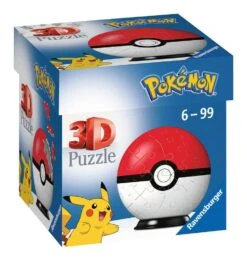 Ravensburger 3D Puzzle 11256 - Puzzle-Ball Pokémon Pokéballs - Pokéball Classic 11256 - 54 Teile - Für Pokémon Fans Ab 6 Jahren