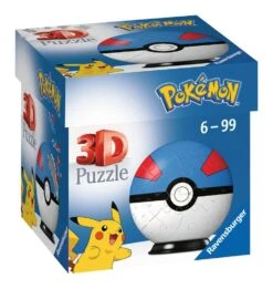 Ravensburger 3D Puzzle 11265 - Puzzle-Ball Pokémon Pokéballs - Superball - [EN] Great Ball - 54 Teile - Für Pokémon Fans Ab 6 Jahren