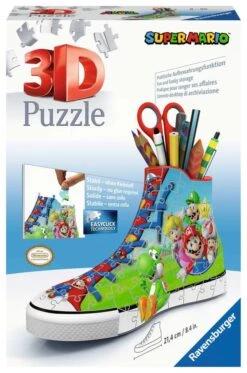 Ravensburger 3D Puzzle Sneaker Super Mario 11267 - Praktischer Stiftehalter Im Super Mario Design - 108 Teile - Ab 8 Jahren