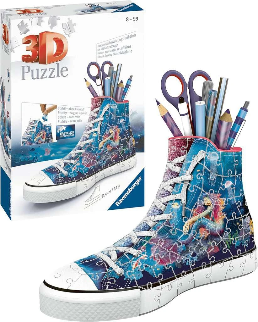 Ravensburger 3D Puzzle 11279 Sneaker Bezaubernde Meerjungfrauen - Praktischer Stiftehalter - 108 Teile - Schreibtisch-Organizer Für Kinder Ab 8 Jahren 5 Ravensburger 3D Puzzle 11279 Sneaker Bezaubernde Meerjungfrauen - Praktischer Stiftehalter - 108 Teile - Schreibtisch-Organizer Für Kinder Ab 8 Jahren – Bild 3