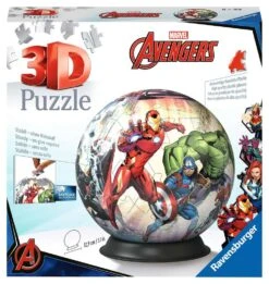 Ravensburger 3D Puzzle 11496 - Puzzle-Ball Avengers - 72 Teile - Puzzle-Ball Für Superhelden Und Marvel-Fans Ab 6 Jahren