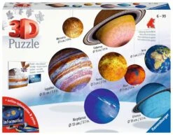 Ravensburger 3D Puzzle Planetensystem 11668 - Planeten Als 3D Puzzlebälle - Sonnensystem Für Kinder - 522 Teile - Ab 6 Jahren
