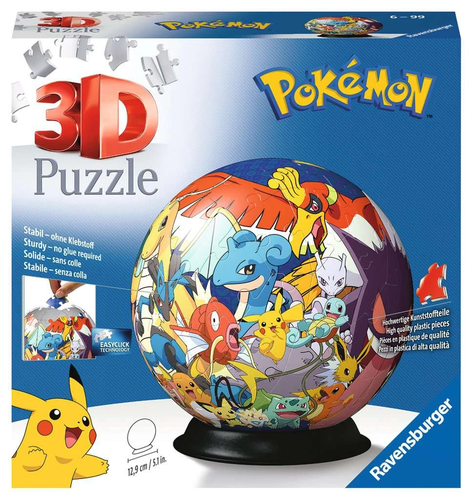 Ravensburger 3D Puzzle 11785 - Puzzle-Ball Pokémon - 72 Teile - Puzzle-Ball Für Pokémon Fans Ab 6 Jahren 3 Ravensburger 3D Puzzle 11785 - Puzzle-Ball Pokémon - 72 Teile - Puzzle-Ball Für Pokémon Fans Ab 6 Jahren