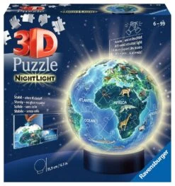 Ravensburger 3D Puzzle Erde Im Nachtdesign Nachtlicht 11844 - Puzzle-Ball - 72 Teile - Für Globus Fans Ab 6 Jahren