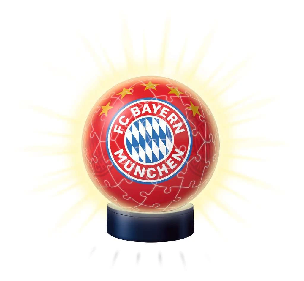 Ravensburger 3D Puzzle 12177 - Nachtlicht Puzzle-Ball FC Bayern München - 72 Teile - Ab 6 Jahren, LED Nachttischlampe Mit Klatsch-Mechanismus 4 Ravensburger 3D Puzzle 12177 - Nachtlicht Puzzle-Ball FC Bayern München - 72 Teile - Ab 6 Jahren, LED Nachttischlampe Mit Klatsch-Mechanismus – Bild 2
