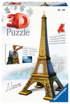 Ravensburger 3D Puzzle 12556 - Eiffelturm - 216 Teile - Das UNESCO Weltkultur Erbe Zum Selber Puzzeln Ab 10 Jahren