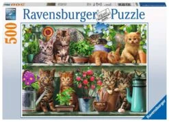 Ravensburger Puzzle 14824 - Katzen Im Regal - 500 Teile Puzzle Für Erwachsene Und Kinder Ab 10 Jahren, Tier-Puzzle Mit Katzen-Motiv