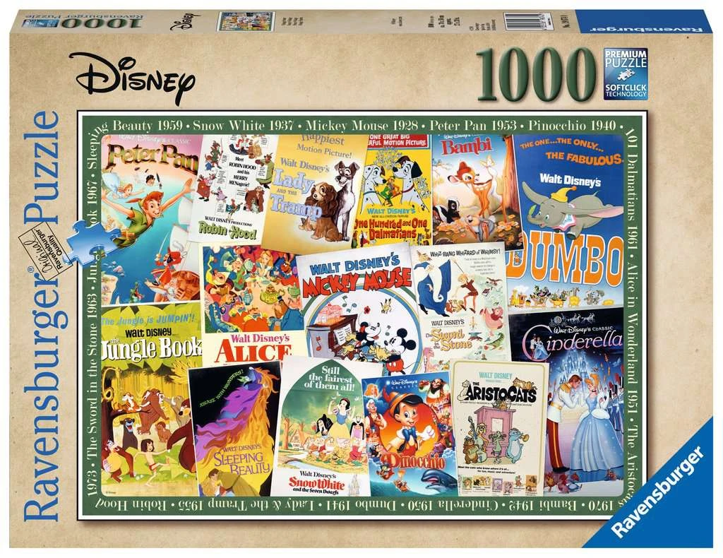 Ravensburger Puzzle 19874 - Disney Vintage Movie Poster - 1000 Teile Disney Puzzle Für Erwachsene Und Kinder Ab 14 Jahren 3 Ravensburger Puzzle 19874 - Disney Vintage Movie Poster - 1000 Teile Disney Puzzle Für Erwachsene Und Kinder Ab 14 Jahren
