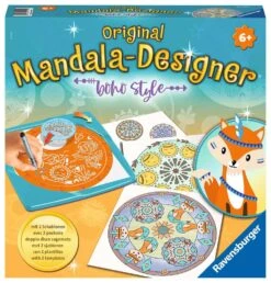Ravensburger Midi Mandala Designer Boho Style20019, Zeichnen Lernen Für Kinder Ab 6 Jahren, Zeichen-Set Mit Mandala-Schablonen Für Farbenfrohe Mandalas