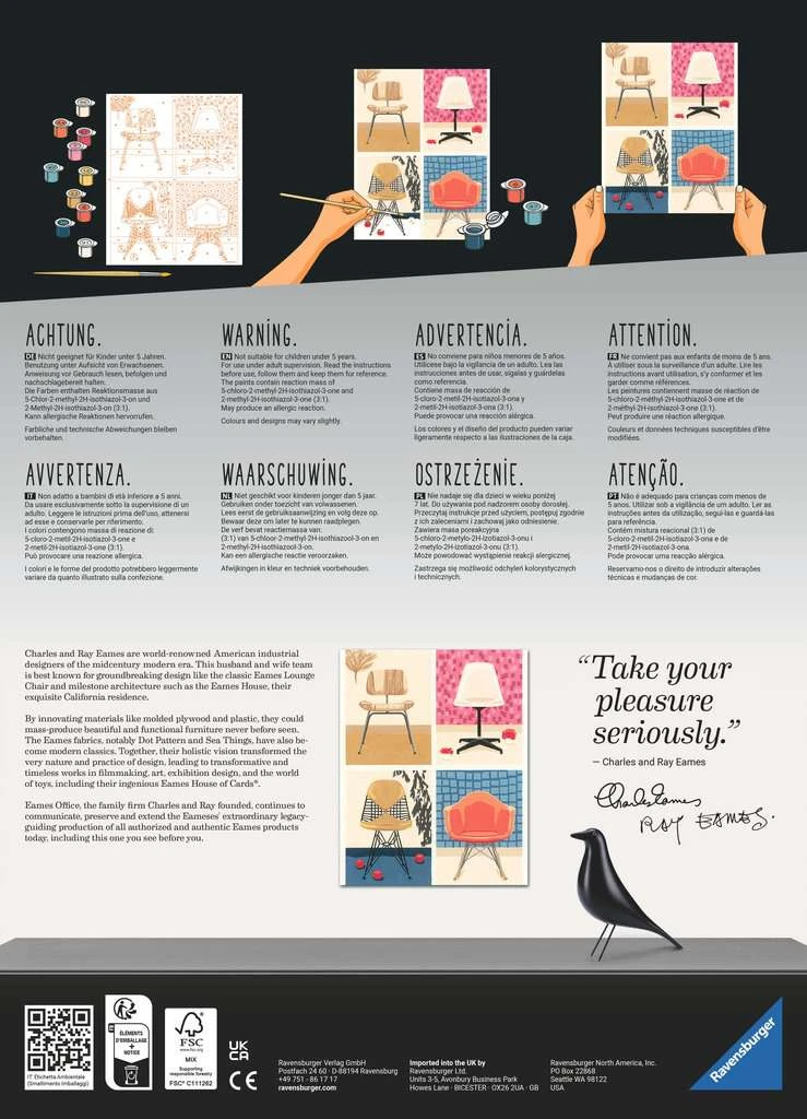 Ravensburger CreArt - Malen Nach Zahlen 20153 – EAMES: Take A Seat – Ab 12 Jahren 3 Ravensburger CreArt - Malen Nach Zahlen 20153 – EAMES: Take A Seat – Ab 12 Jahren – Bild 2
