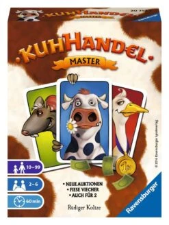 Ravensburger 20752 - Kuhhandel Master, Auktionsspiel Für 2-6 Spieler, Kartenspiel Mit Kühen Ab 10 Jahren, Master Version, Neue Spielideen
