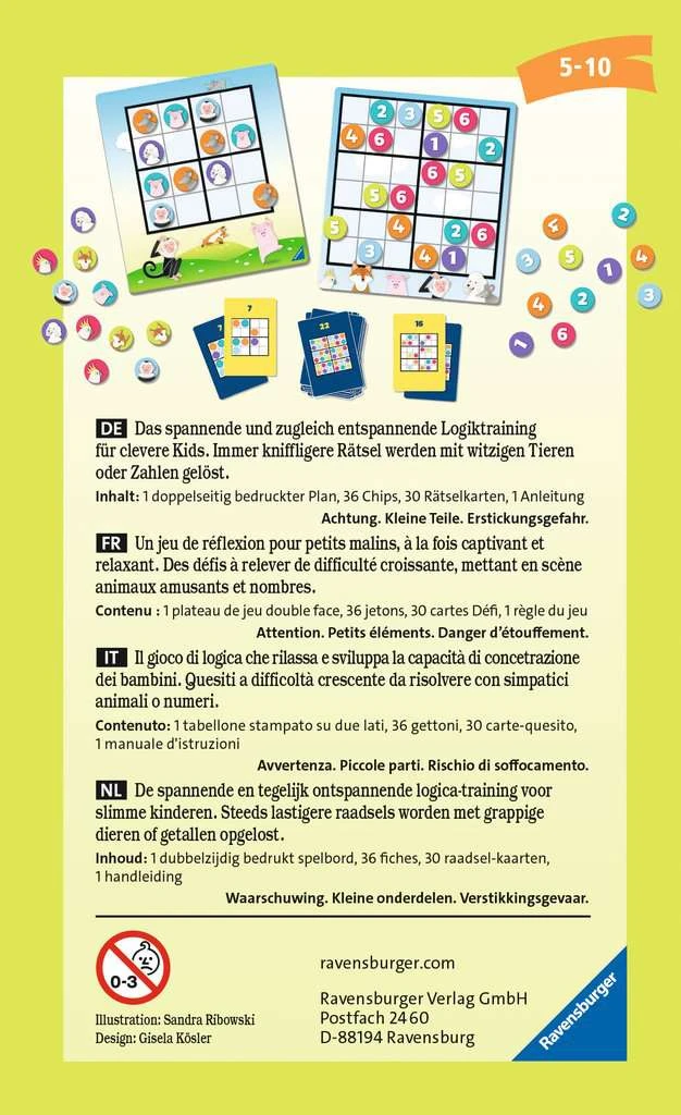 Ravensburger® -Kids Sudoku - 20850 - Logikspiel Für Ein Kind Von 5 Bis 10 Jahren 4 Ravensburger® -Kids Sudoku - 20850 - Logikspiel Für Ein Kind Von 5 Bis 10 Jahren – Bild 2