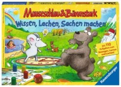 Ravensburger 21298 - Wissen, Lachen, Sachen Machen - Mauseschlau & Bärenstark Für Kinder, Kinderspiel Für 2-4 Spieler, Quiz Ab 5 Jahren