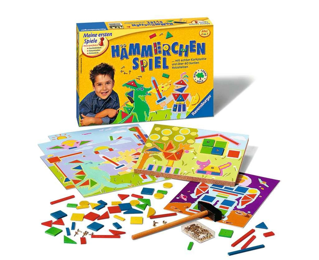Ravensburger 21422 - Hämmerchen Spiel -Beschäftigung Für Kinder, Nagelspiel Für 1-4 Spieler, Geschicklichkeitsspiel Ab 4 Jahren Geeignet 4 Ravensburger 21422 - Hämmerchen Spiel -Beschäftigung Für Kinder, Nagelspiel Für 1-4 Spieler, Geschicklichkeitsspiel Ab 4 Jahren Geeignet – Bild 2