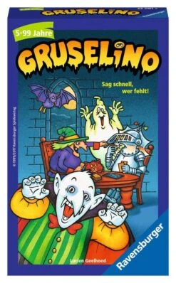 Ravensburger 23081 - Gruselino, Mitbringspiel Für 2-4 Spieler, Suchspiel Ab 5 Jahren, Kompaktes Format, Reisespiel