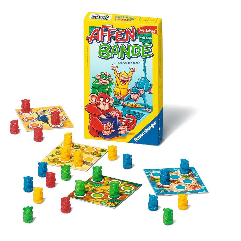 Ravensburger 23114 - Affenbande , Mitbringspiel Für 2-4 Spieler, Kinderspiel Ab 3-6 Jahren, Kompaktes Format, Reisespiel 4 Ravensburger 23114 - Affenbande , Mitbringspiel Für 2-4 Spieler, Kinderspiel Ab 3-6 Jahren, Kompaktes Format, Reisespiel – Bild 2