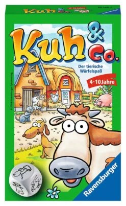 Ravensburger 23160 - Kuh Und Co, Mitbringspiel Für 2-6 Spieler, Kinderspiel Ab 4 Jahren, Reisespiel Für Unterwegs