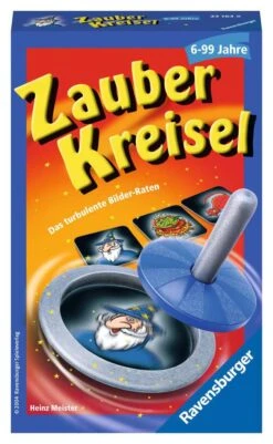 Ravensburger 23163 - Zauberkreisel, Mitbringspiel Für 2-6 Spieler, Ab 6 Jahren, Kompaktes Format, Reisespiel, Ratespiel