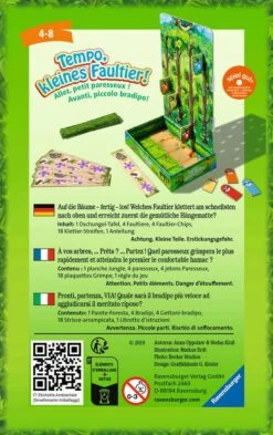Ravensburger 23463 - Tempo, Kleines Faultier, Mitbringspiel Für 2-4 Spieler, Kinderspiel Ab 4 Jahren, Kompaktes Format, Reisespiel, Brettspiel -Ravensburger Geschäft 23463 1