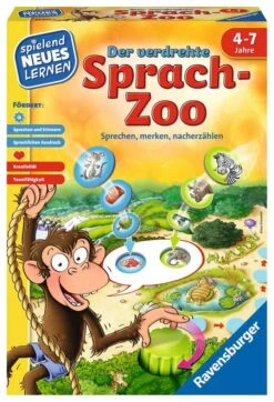 Ravensburger 24945 - Der Verdrehte Sprach-Zoo - Spielen Und Lernen Für Kinder, Lernspiel Für Kinder Von 4-7 Jahren, Spielend Neues Lernen Für 2-4 Spieler