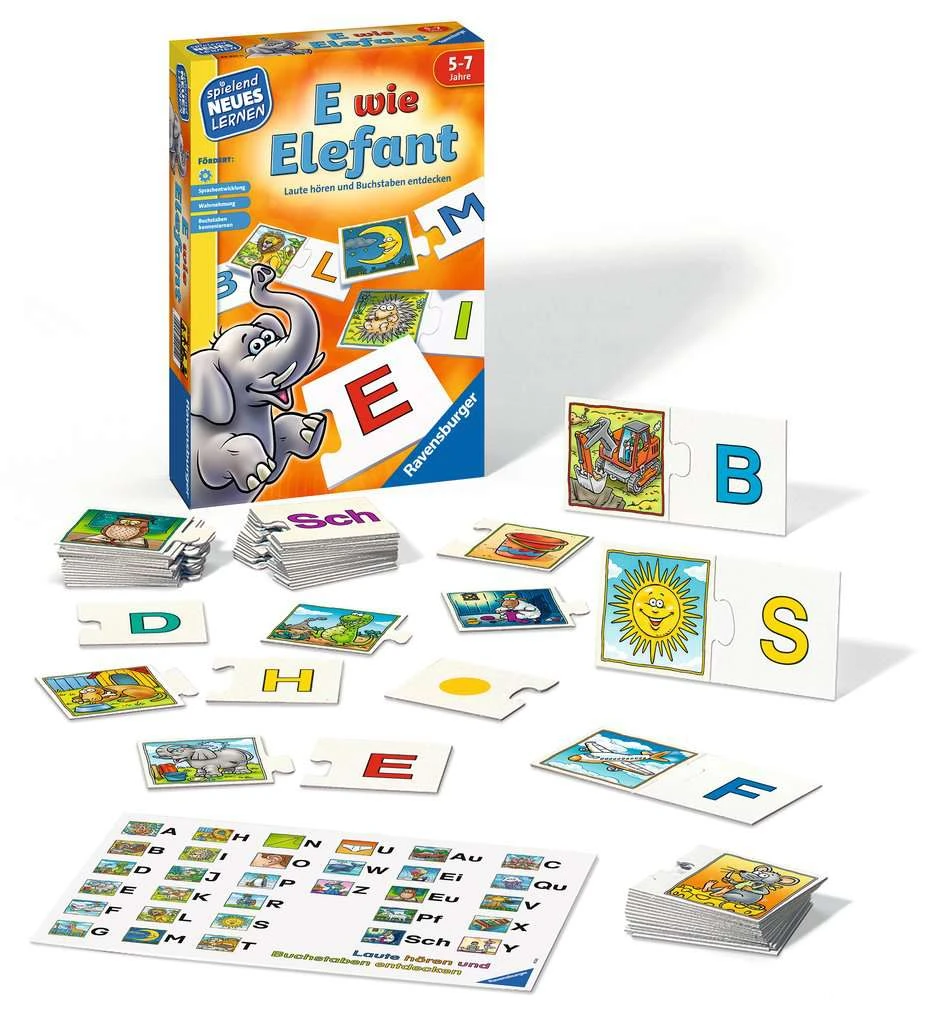 Ravensburger 24951 - E Wie Elefant - Spielen Und Lernen Für Kinder, Lernspiel Für Kinder Von 5-7 Jahren, Spielend Neues Lernen Für 1-4 Spieler 4 Ravensburger 24951 - E Wie Elefant - Spielen Und Lernen Für Kinder, Lernspiel Für Kinder Von 5-7 Jahren, Spielend Neues Lernen Für 1-4 Spieler – Bild 2