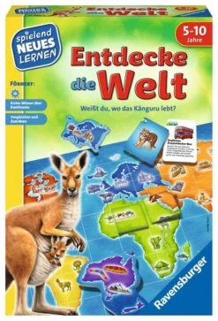 Ravensburger 24990 - Entdecke Die Welt - Spielen Und Lernen Für Kinder, Lernspiel Für Kinder Von 5-10 Jahren, Spielend Neues Lernen Für 2-4 Spieler