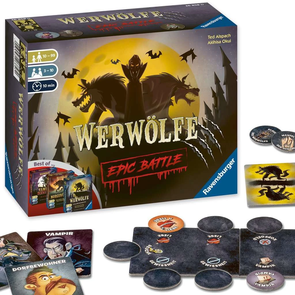 Ravensburger 26858 - Werwölfe - Epic Battle, Best-of Der Spielereihe Für 3-10 Spieler, Gesellschaftsspiel Ab 10 , Partyspiel 4 Ravensburger 26858 - Werwölfe - Epic Battle, Best-of Der Spielereihe Für 3-10 Spieler, Gesellschaftsspiel Ab 10 , Partyspiel – Bild 3