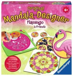 Ravensburger Mandala Designer Flamingo & Friends 28518, Zeichnen Lernen Für Kinder Ab 6 Jahren, Set Mit Mandala-Schablonen Für Farbenfrohe Mandalas