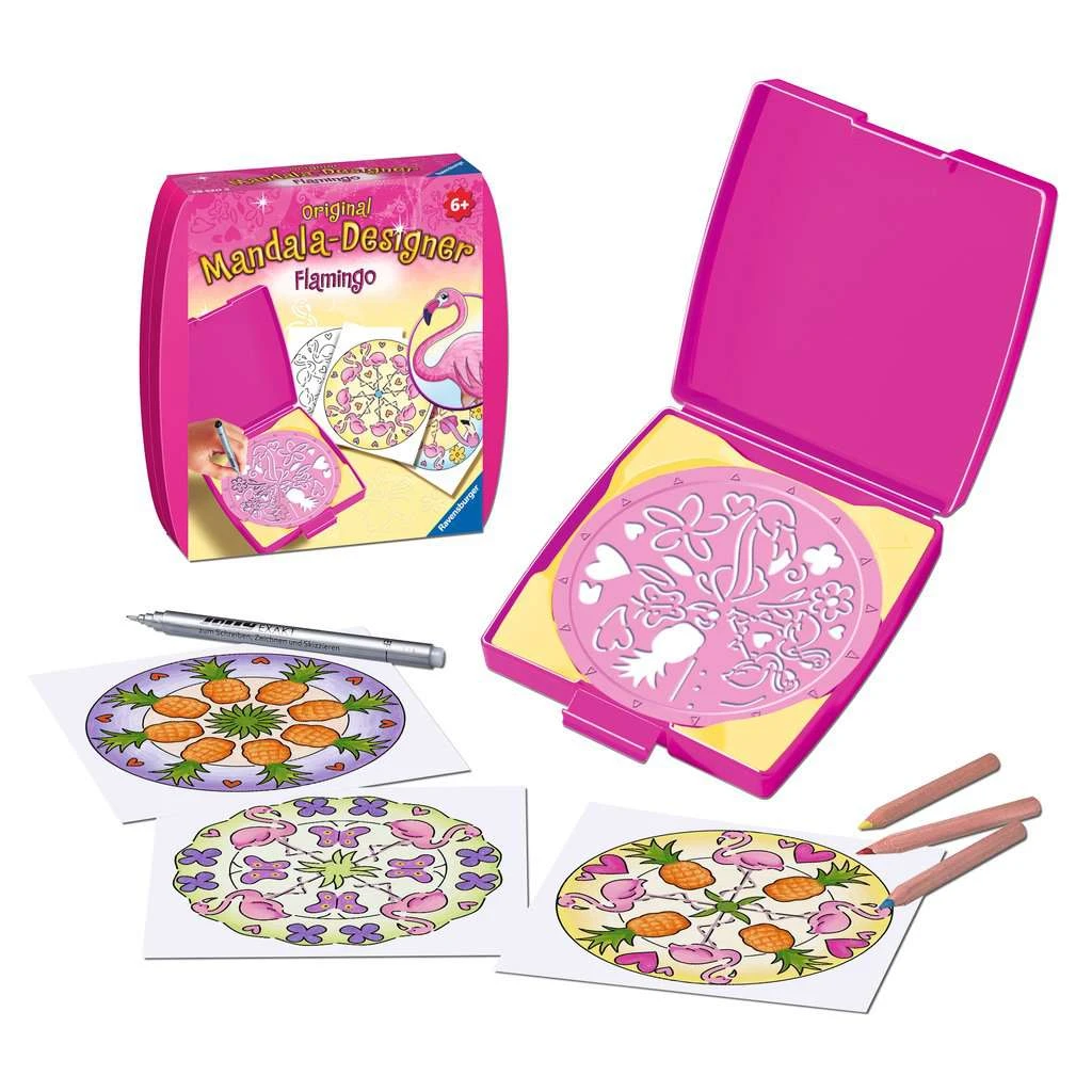 Ravensburger Mandala Designer Mini Flamingo 28520, Zeichnen Lernen Für Kinder Ab 6 Jahren, Zeichen-Set Mit Mandala-Schablone Für Farbenfrohe Mandalas 4 Ravensburger Mandala Designer Mini Flamingo 28520, Zeichnen Lernen Für Kinder Ab 6 Jahren, Zeichen-Set Mit Mandala-Schablone Für Farbenfrohe Mandalas – Bild 2