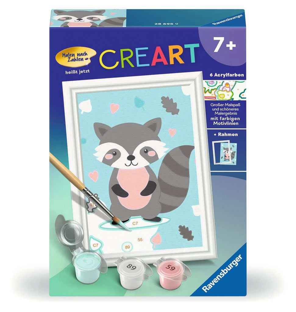 Ravensburger Malen Nach Zahlen 28695- Süßer Waschbär - Kinder Ab 7 Jahren 4 Ravensburger Malen Nach Zahlen 28695- Süßer Waschbär - Kinder Ab 7 Jahren – Bild 2