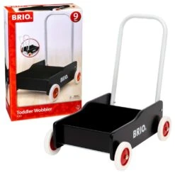 Ravensburger BRIO 31351 Lauflernwagen Schwarz - Klassiker Für Kinder Ab 9 Monaten - Verstellbarer Handgriff Zum Anpassen An Die Größe Des Kindes Und Justierbare Bremse Zum Einstellen Der Rollgeschwindigkeit