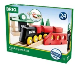 Ravensburger BRIO 33028 Bahn Acht Set Classic Line – Zwei Schienenkreise Mit Frachtzug, Holzbahnhof Und Holzbrücke – Geeignet Für Kinder Ab 2 Jahren -Ravensburger Geschäft 63302800 2