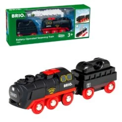 Ravensburger BRIO World 33884 Batterie-Dampflok Mit Wassertank - Lokomotive Mit Echtem Kühlen Dampf Und Wasserbehälter Zum Nachfüllen - Empfohlen Ab 3 Jahren
